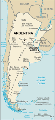 Argentina map (World Factbook, modified)