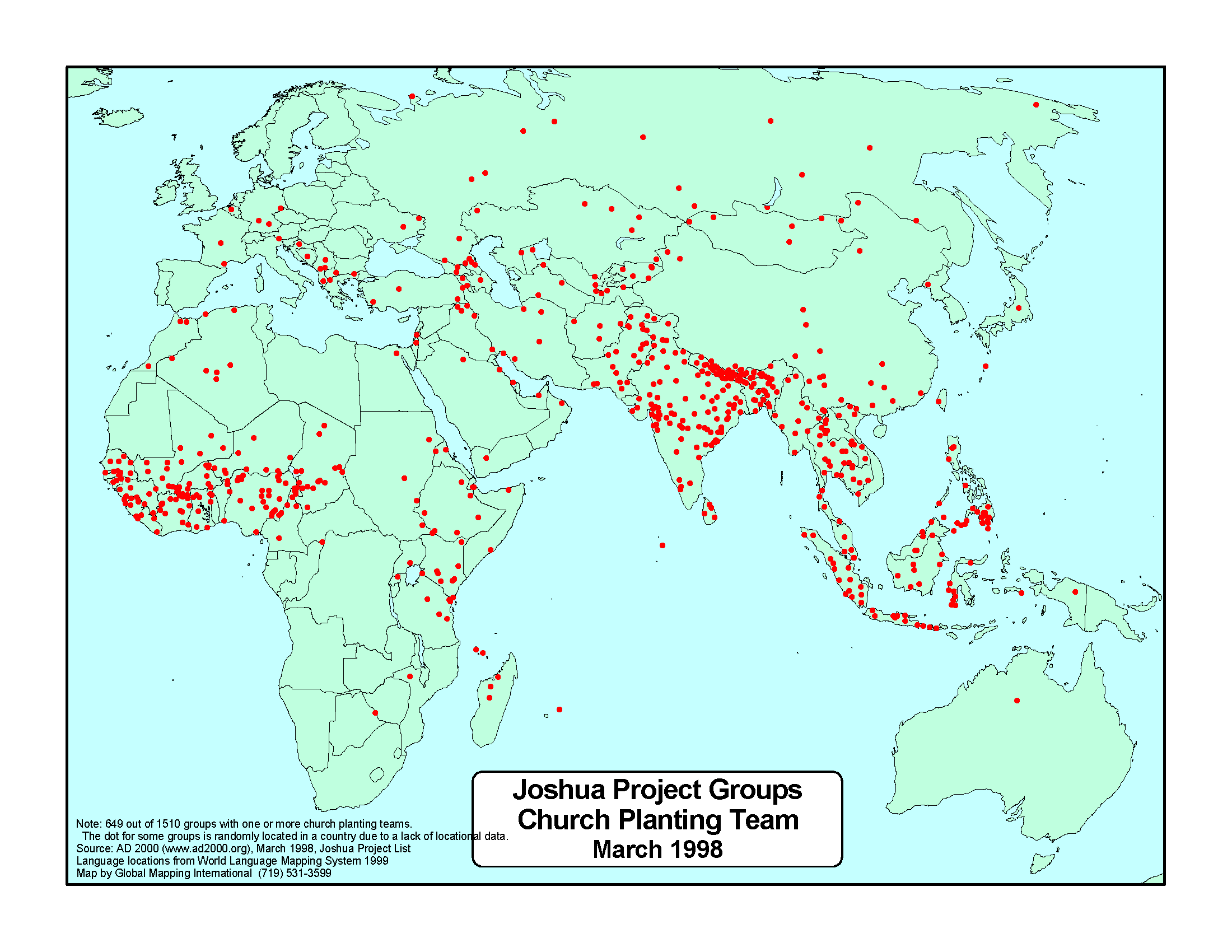 Joshua Project Groups with Church Planting Team March 1998 - Click Image to Close