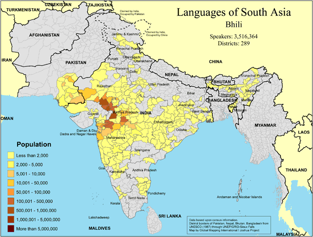 Languages of South Asia - Bhili - Click Image to Close