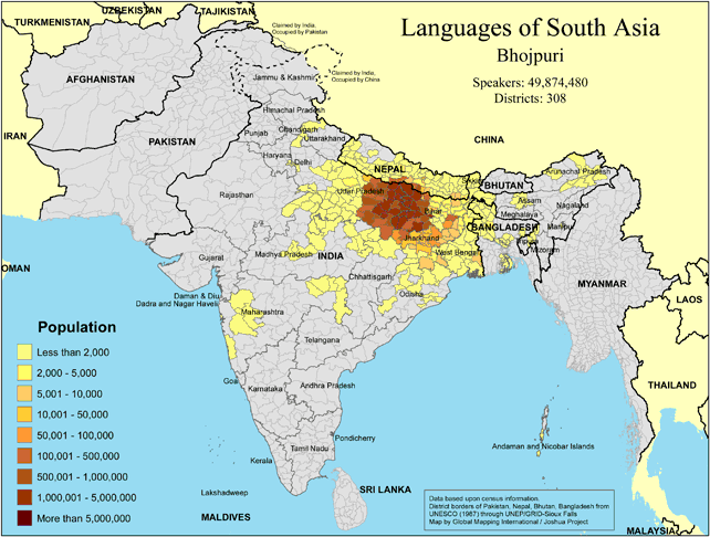 Languages of South Asia - Bhojpuri - Click Image to Close