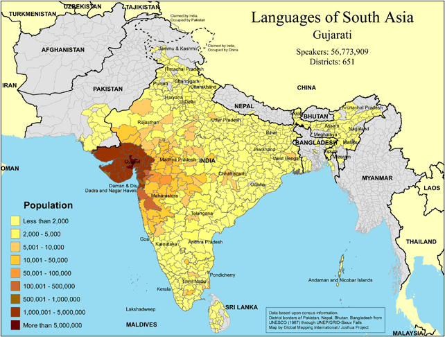 Languages of South Asia - Gujarati - Click Image to Close