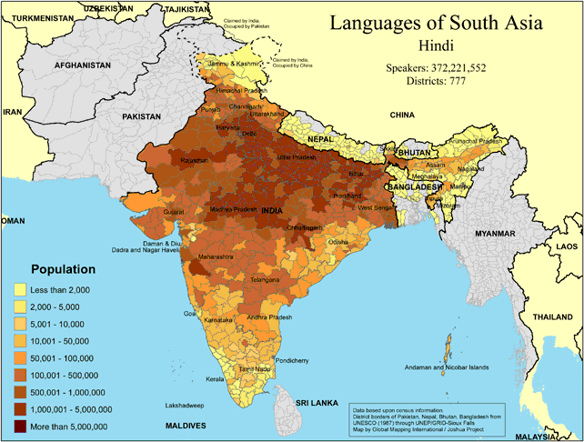 Languages of South Asia - Hindi - Click Image to Close