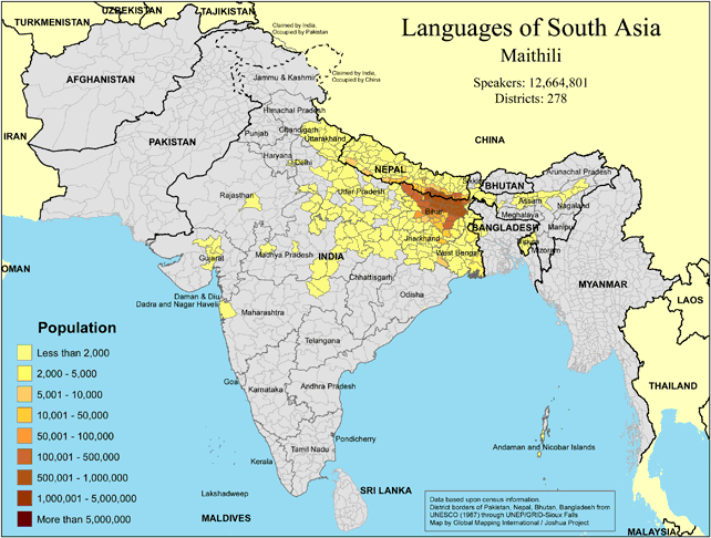 Languages of South Asia - Maithili - Click Image to Close