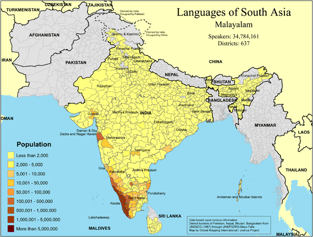 Languages of South Asia - Malayalam - Click Image to Close