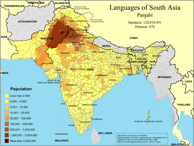 Languages of South Asia - Panjabi - Click Image to Close