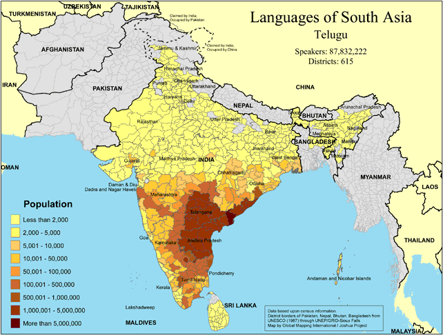 Languages of South Asia - Telugu - Click Image to Close