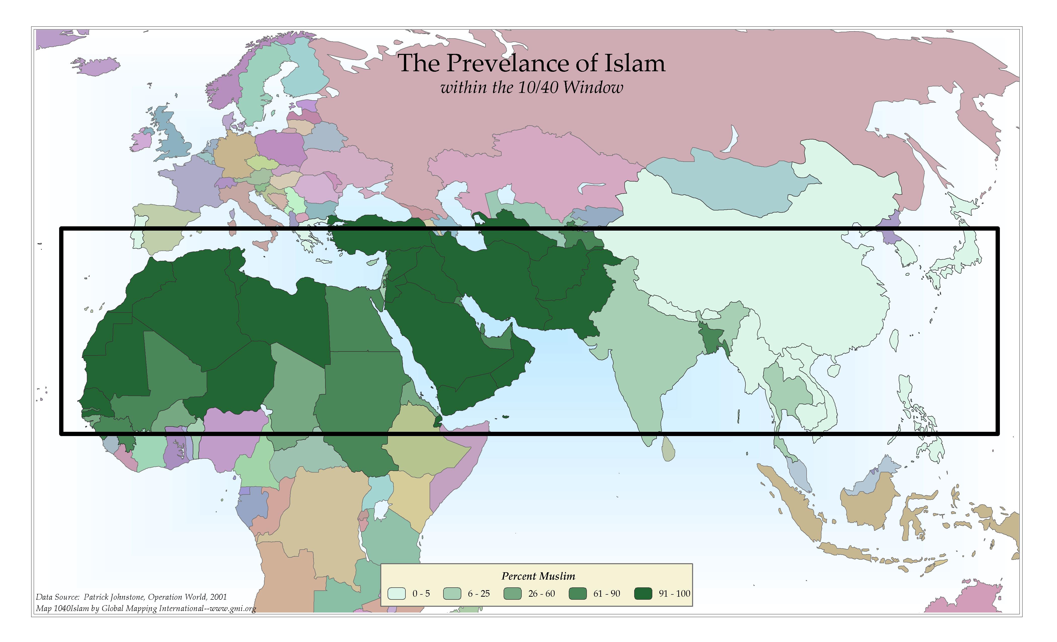 The Prevelance of Islam within the 10/40 Window - Click Image to Close