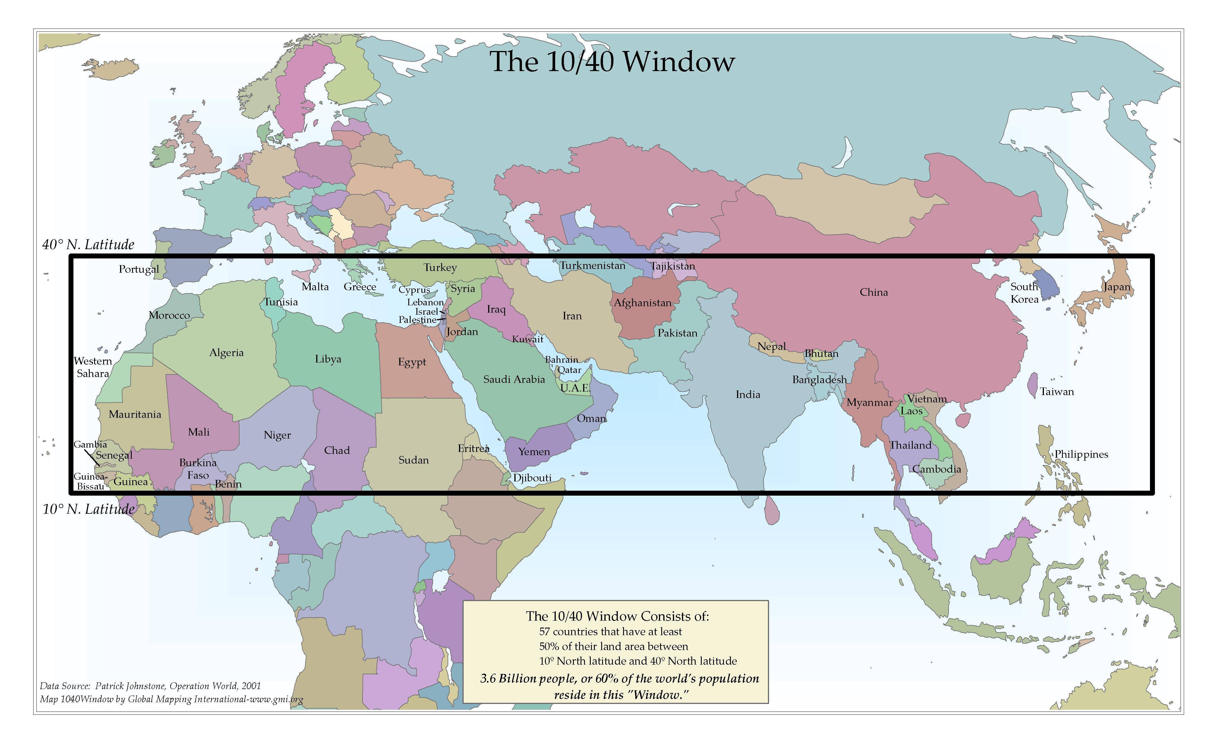 The 10/40 Window