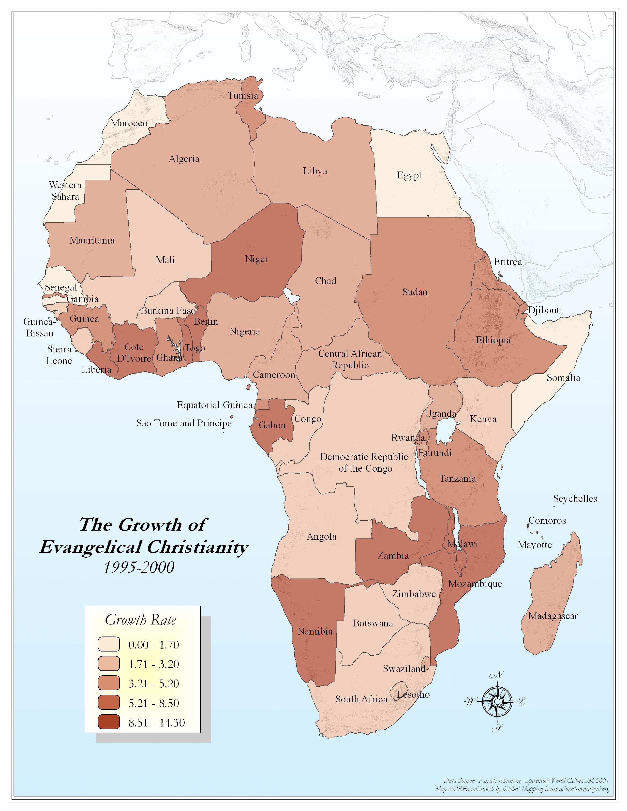 The Growth of Evangelical Christianity 1995-2000 - Click Image to Close