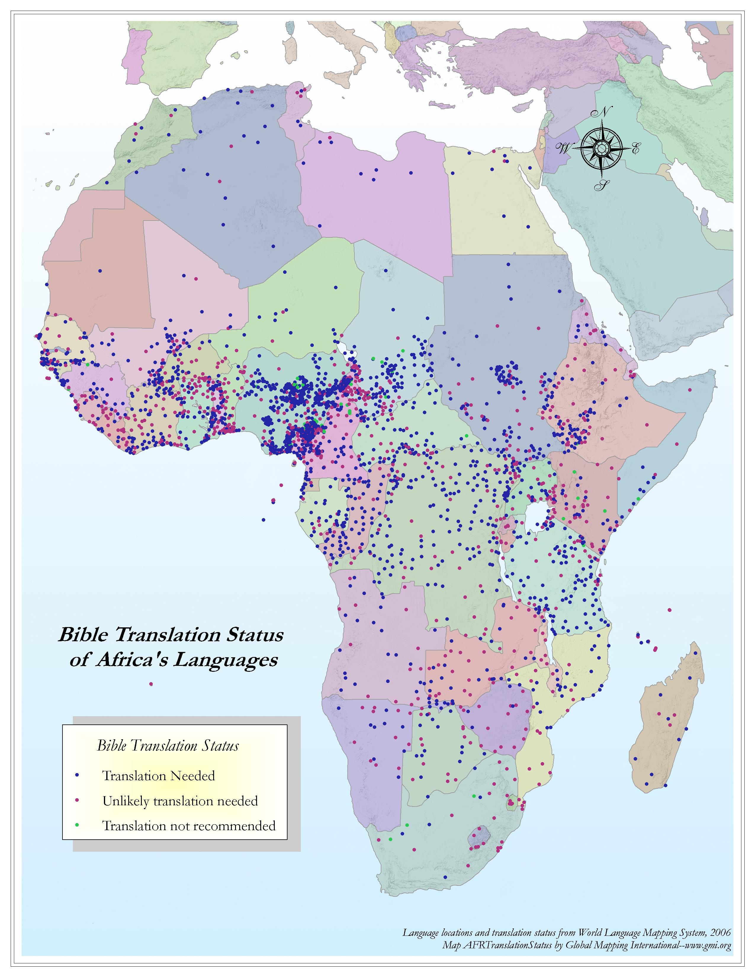 Bible Translation Status of Africa's Languages