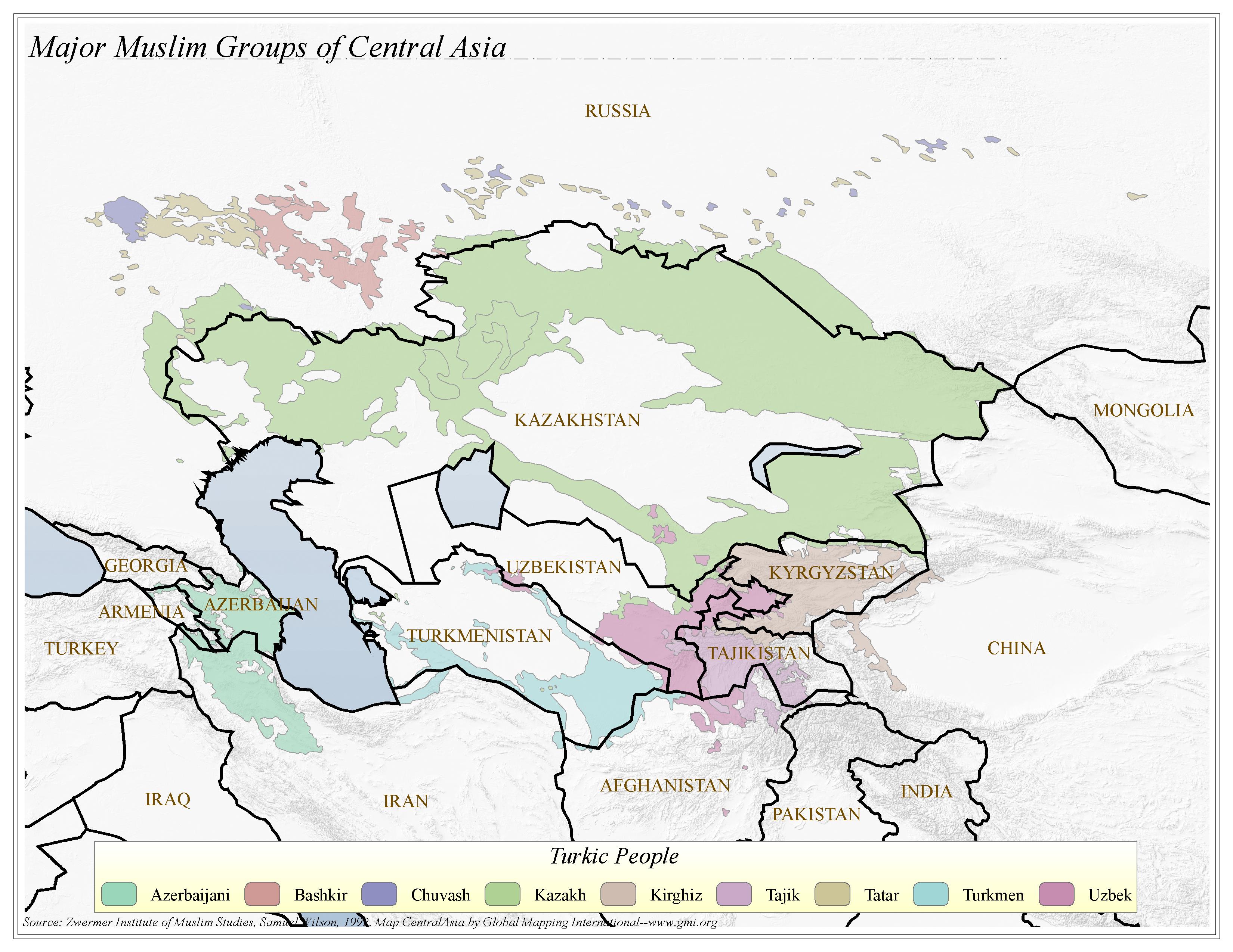 Major Muslim Groups of Central Asia - Click Image to Close