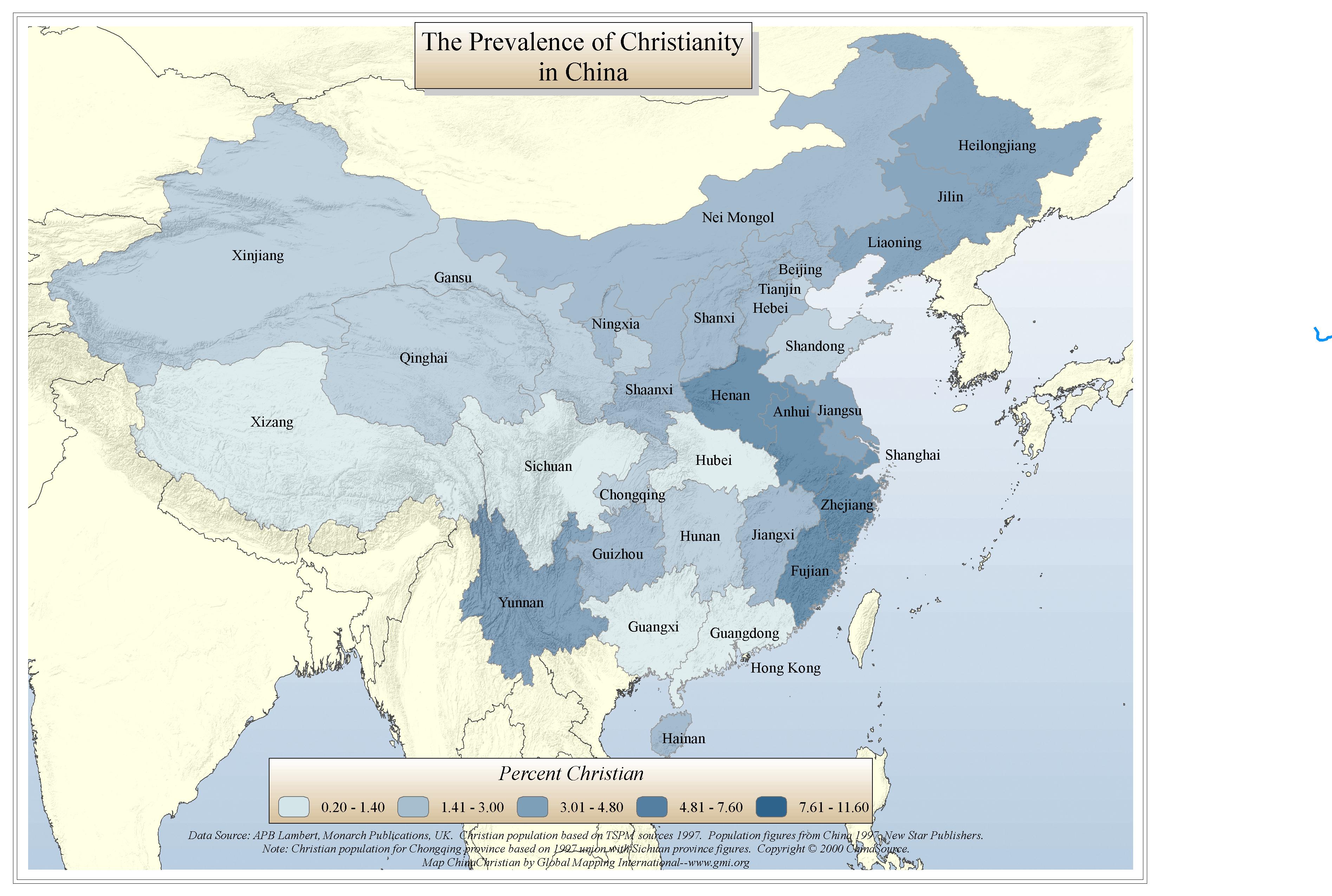 The Prevalence of Christianity in China
