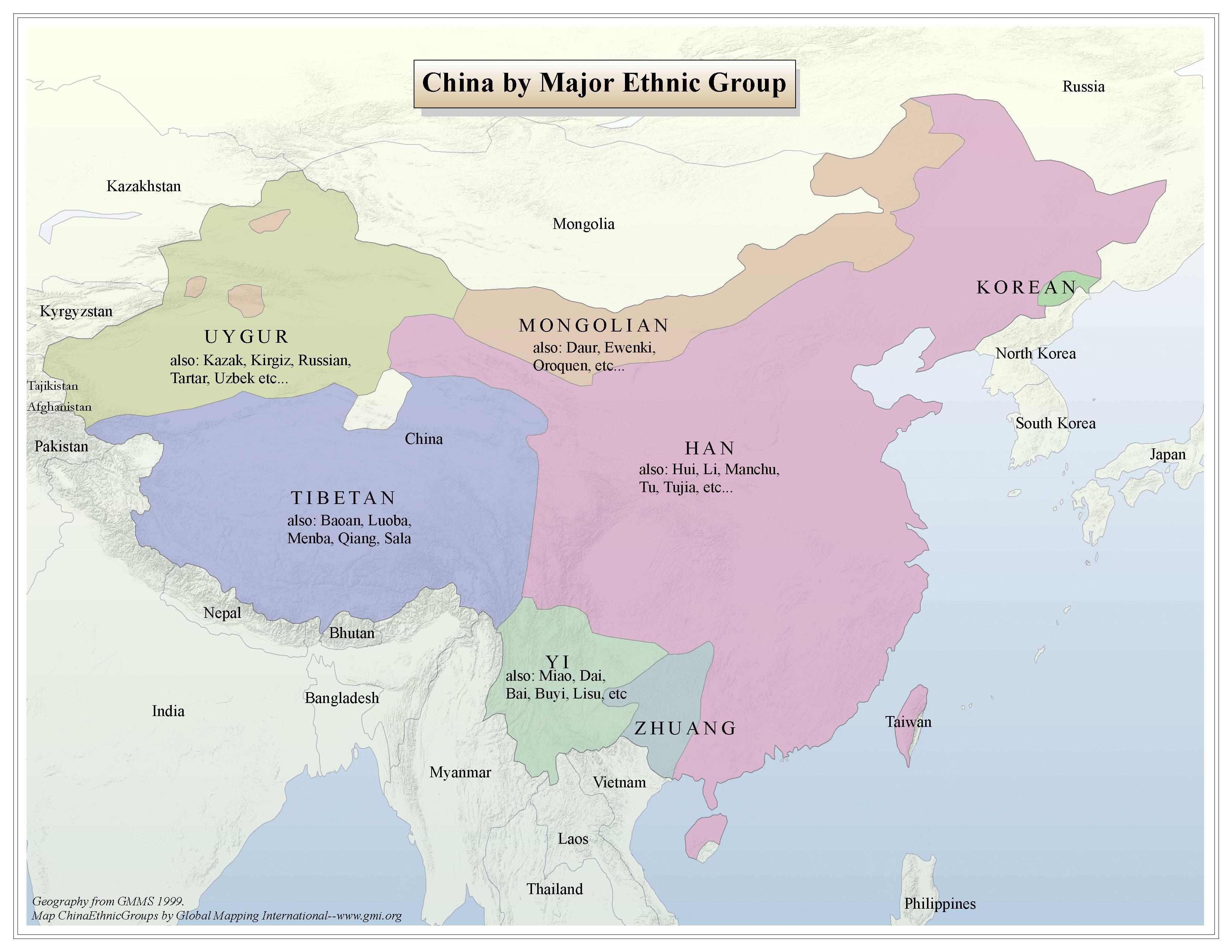 China by Major Ethnic Group - Click Image to Close