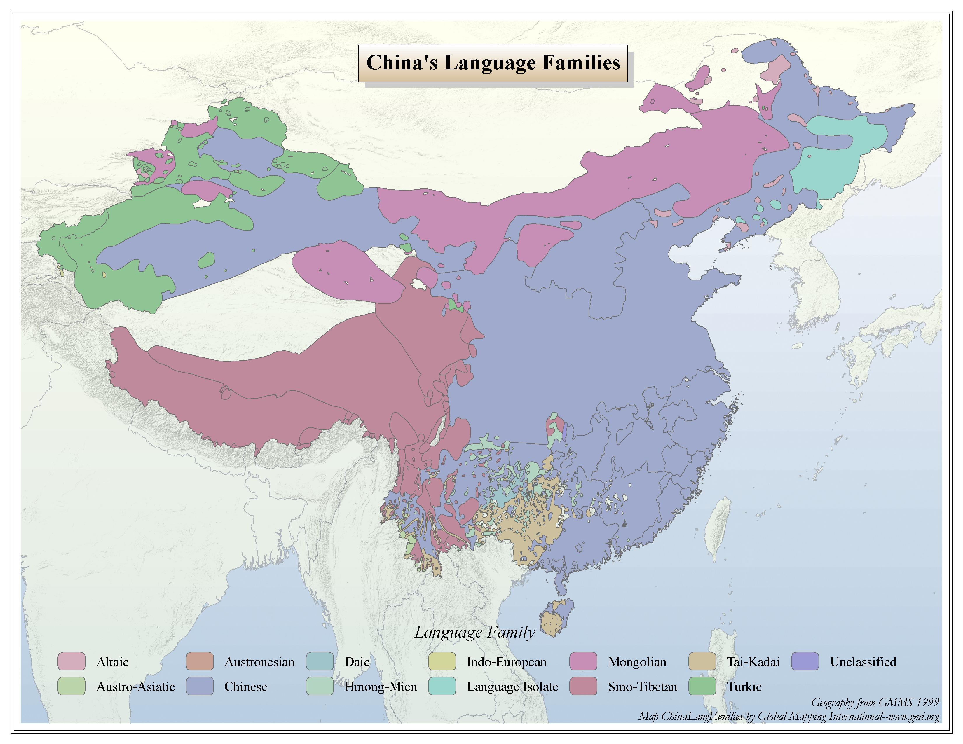 China's Language Families - Click Image to Close