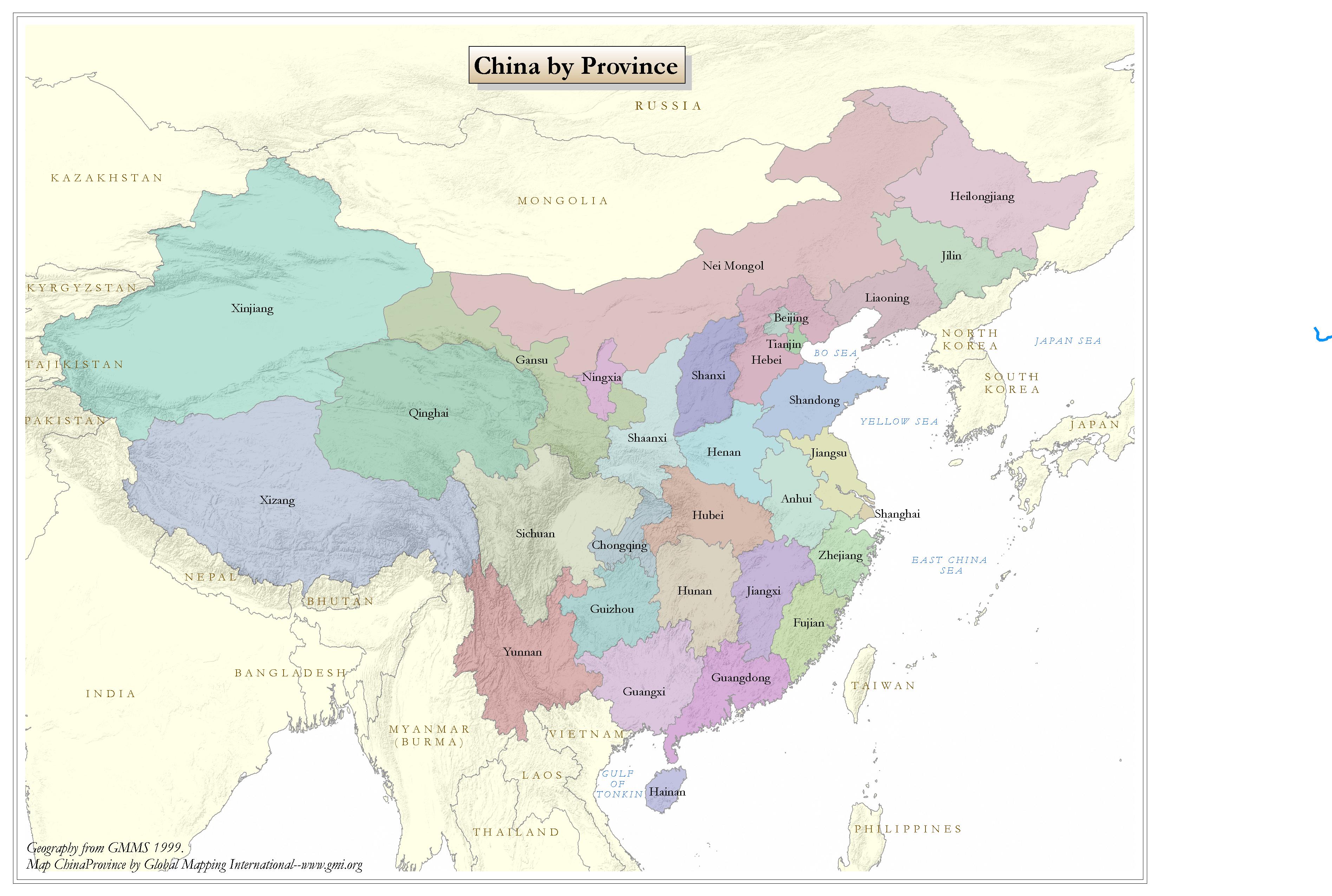 China By Province - Click Image to Close