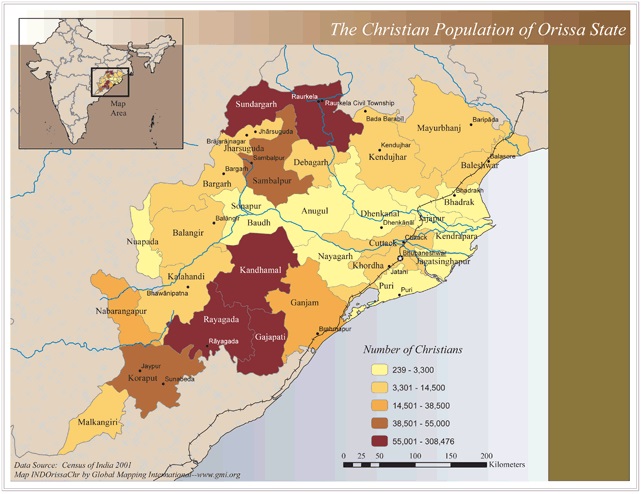 The Christian Population of Orissa State