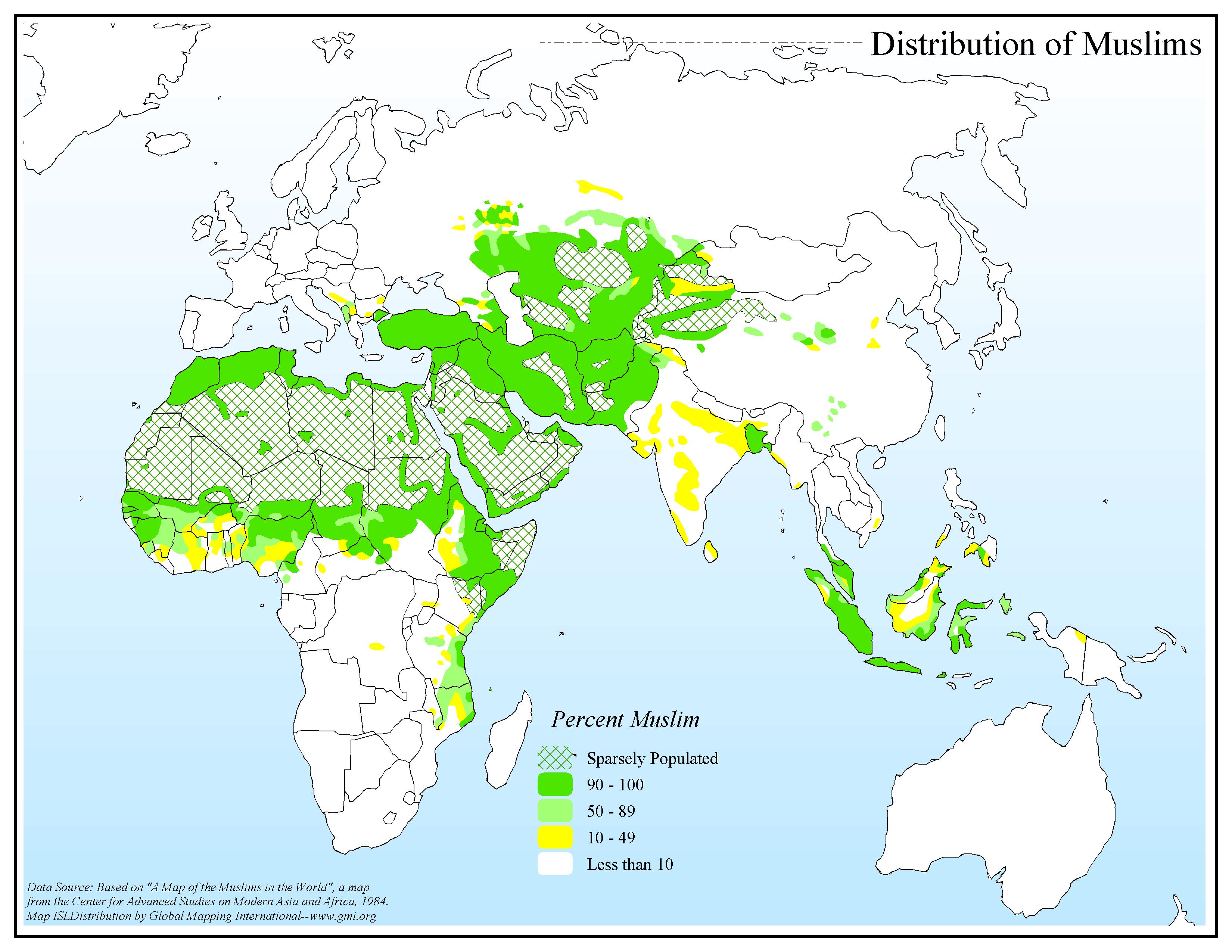 Distribution of Muslims - Click Image to Close