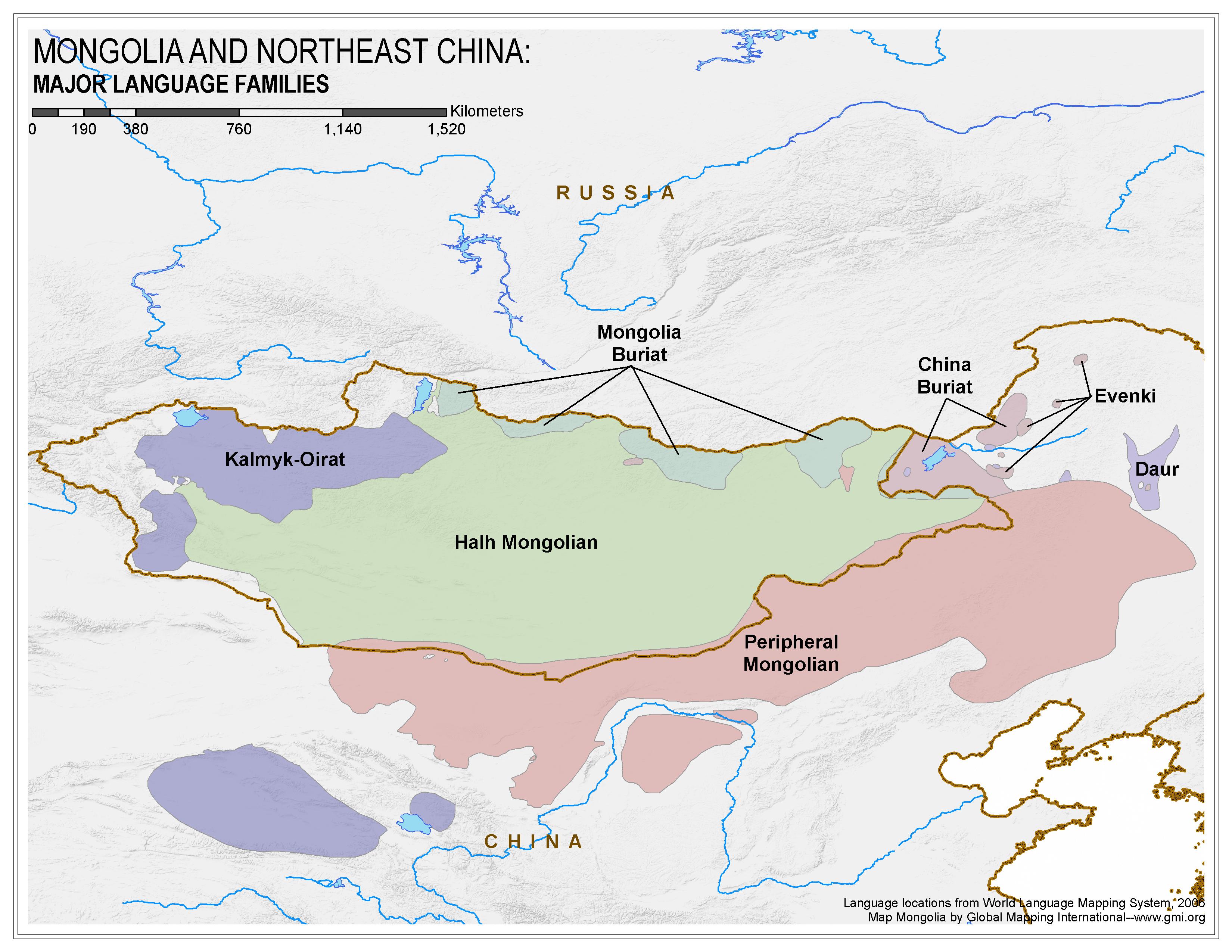 Mongolia and North East China: Major Language Families