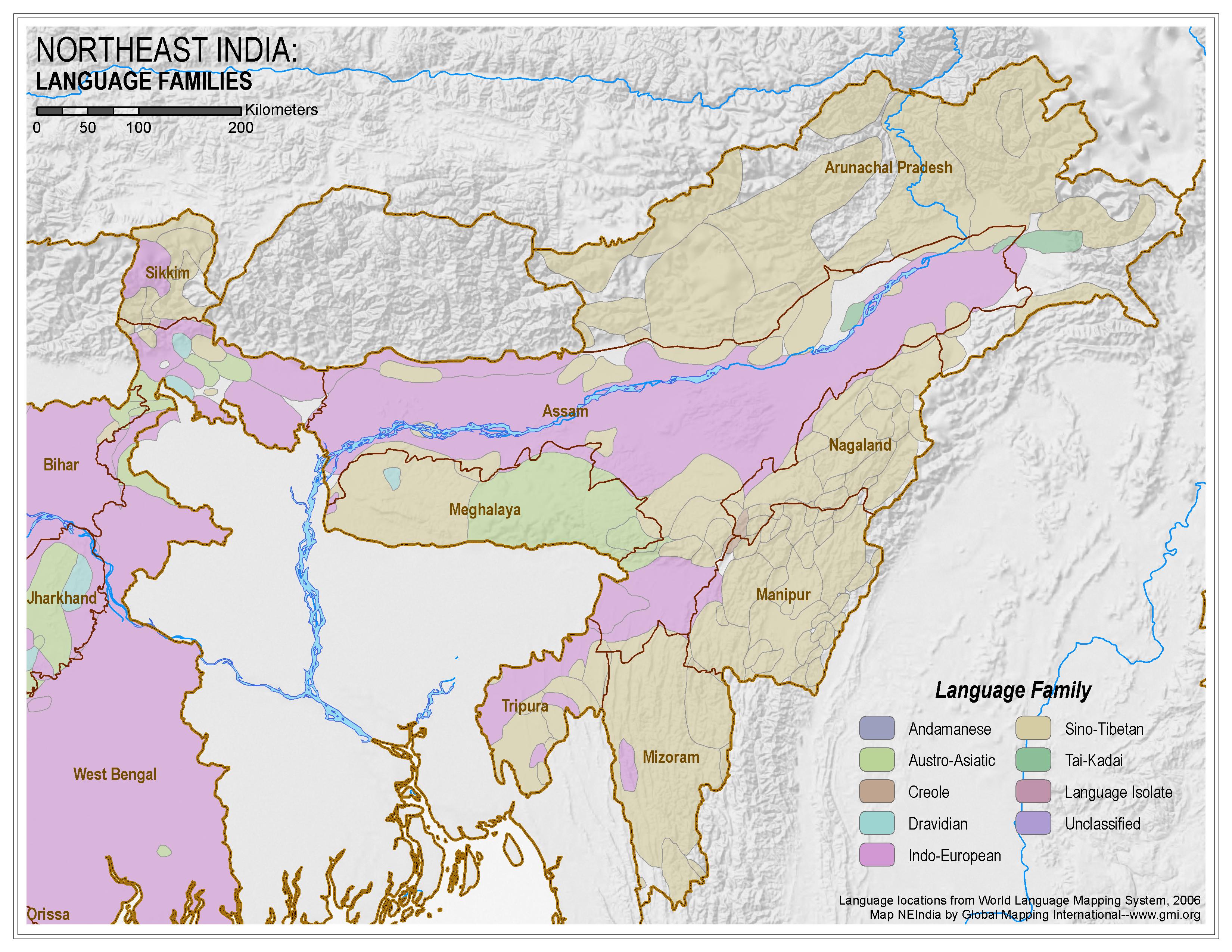 North East India: Language Families - Click Image to Close