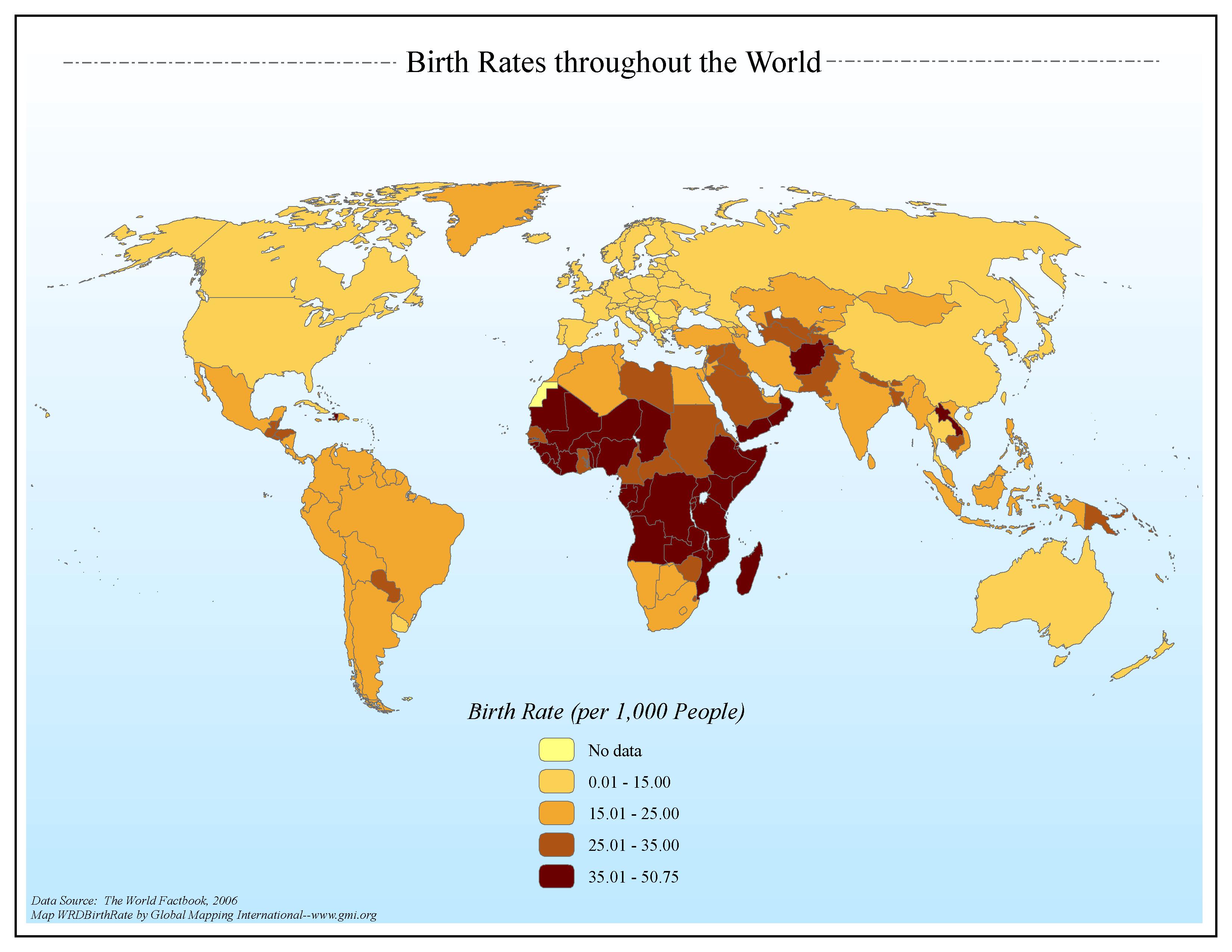 Birth Rates throughout the World - Click Image to Close