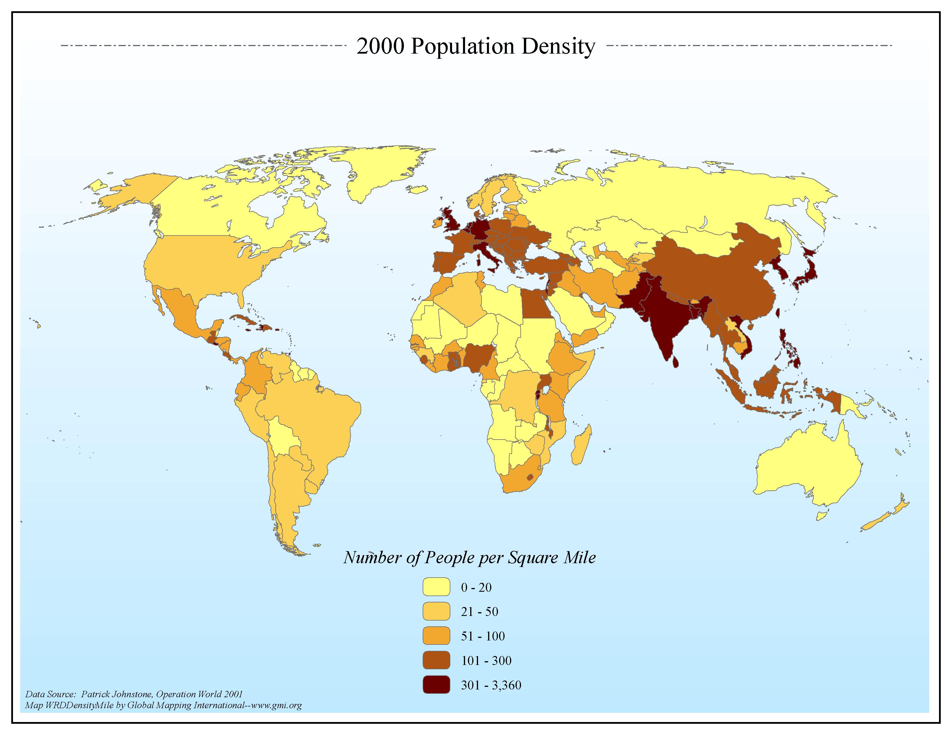 2000 Population Density per Square Mile