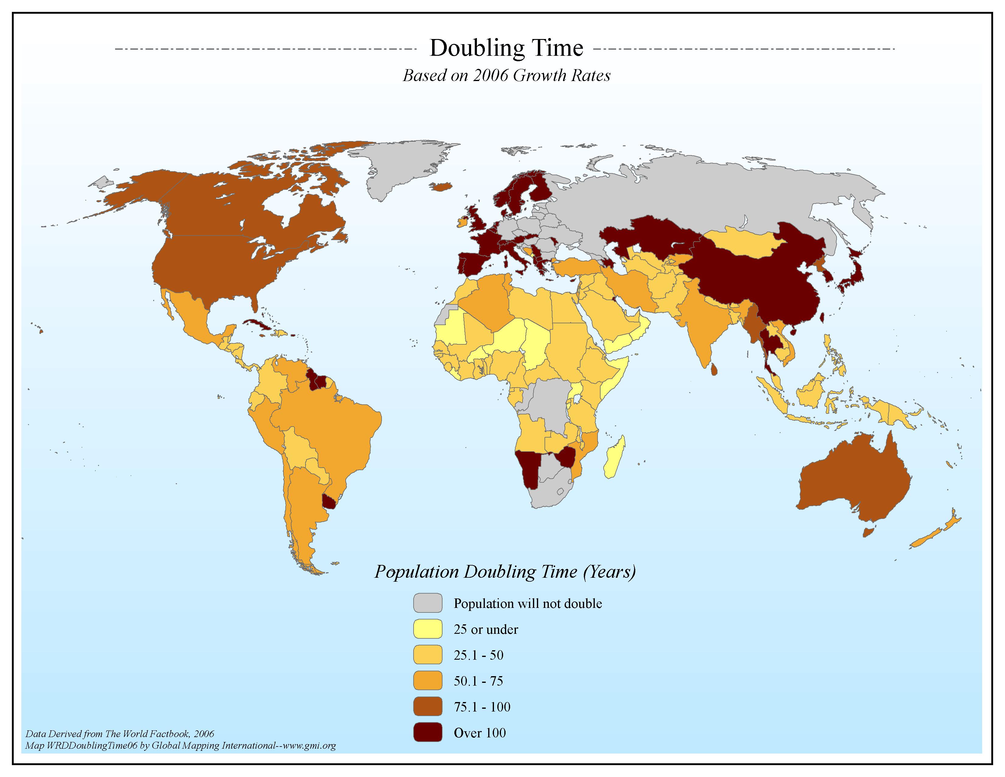 Doubling Time Based on 2006 Growth Rates - Click Image to Close