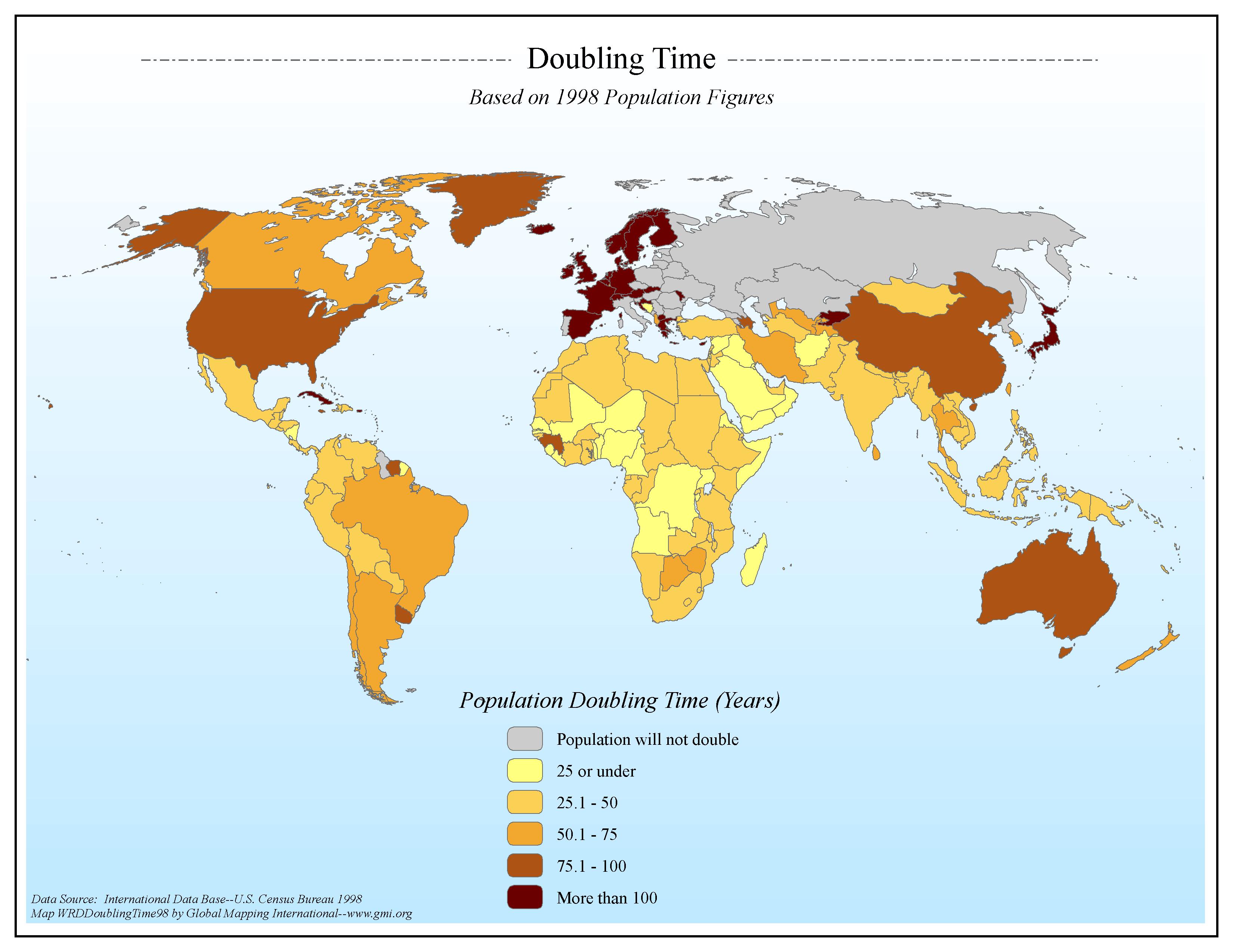 Doubling Time Based on 1998 Population Figures - Click Image to Close