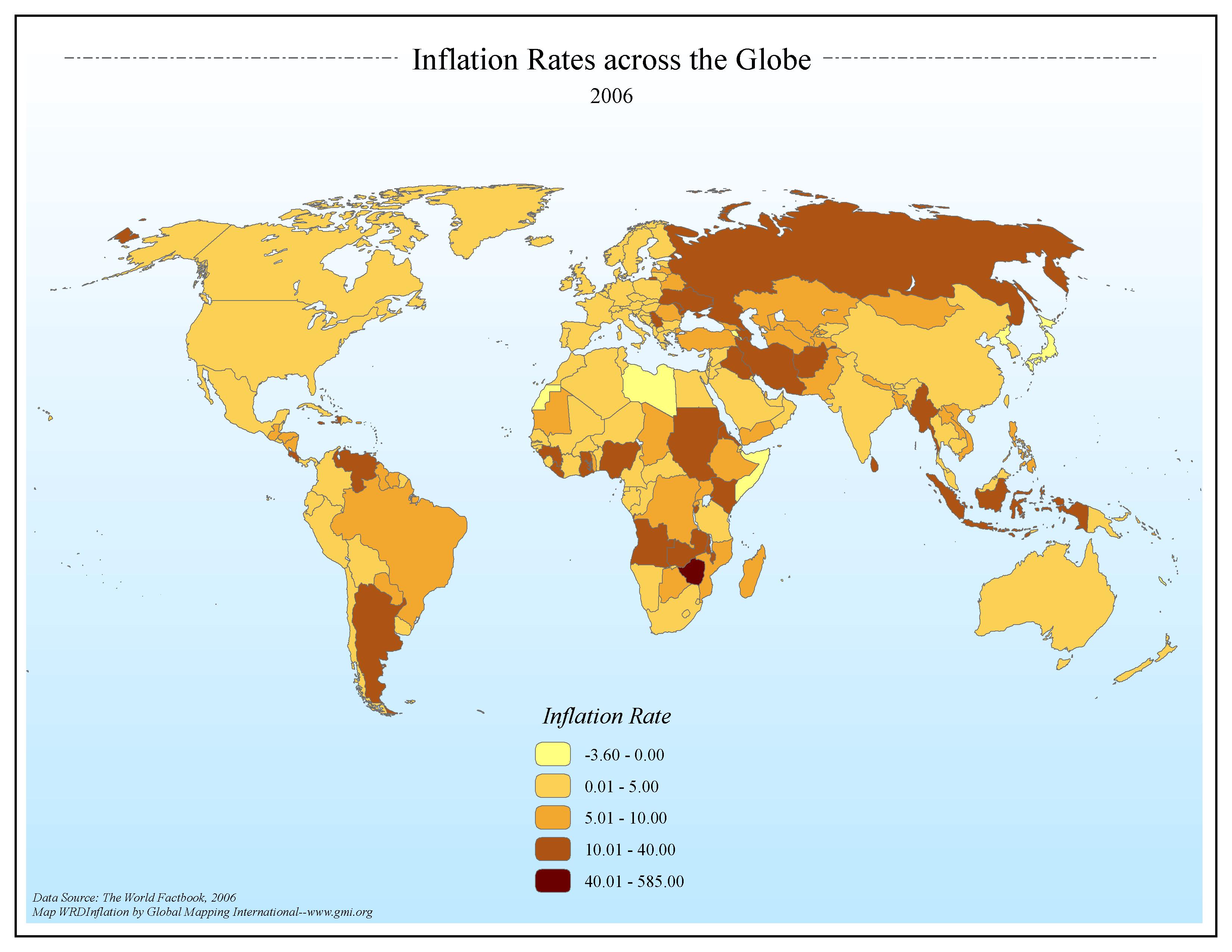 Inflation Rates across the Globe 2006 - Click Image to Close