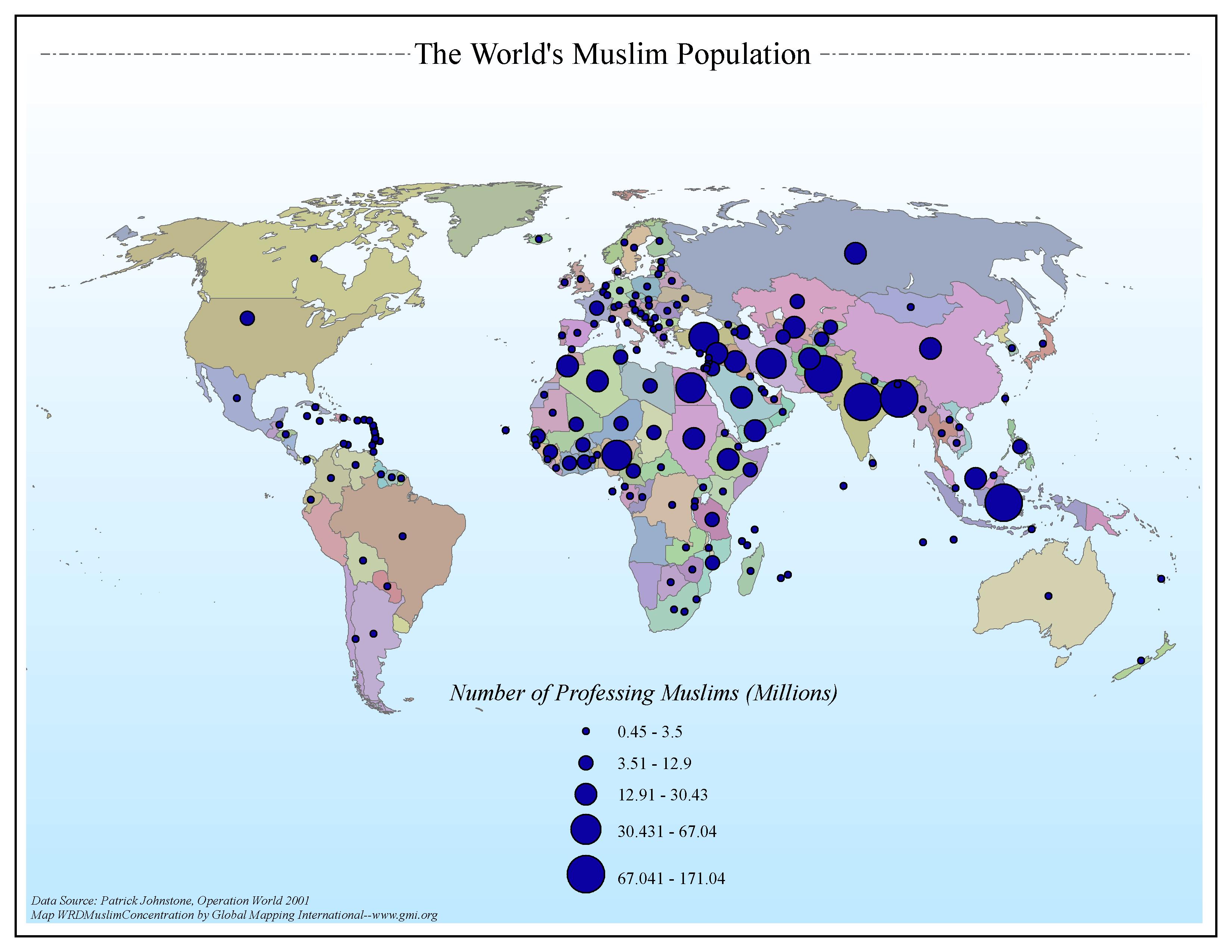 The World's Muslim Population (by population) - Click Image to Close