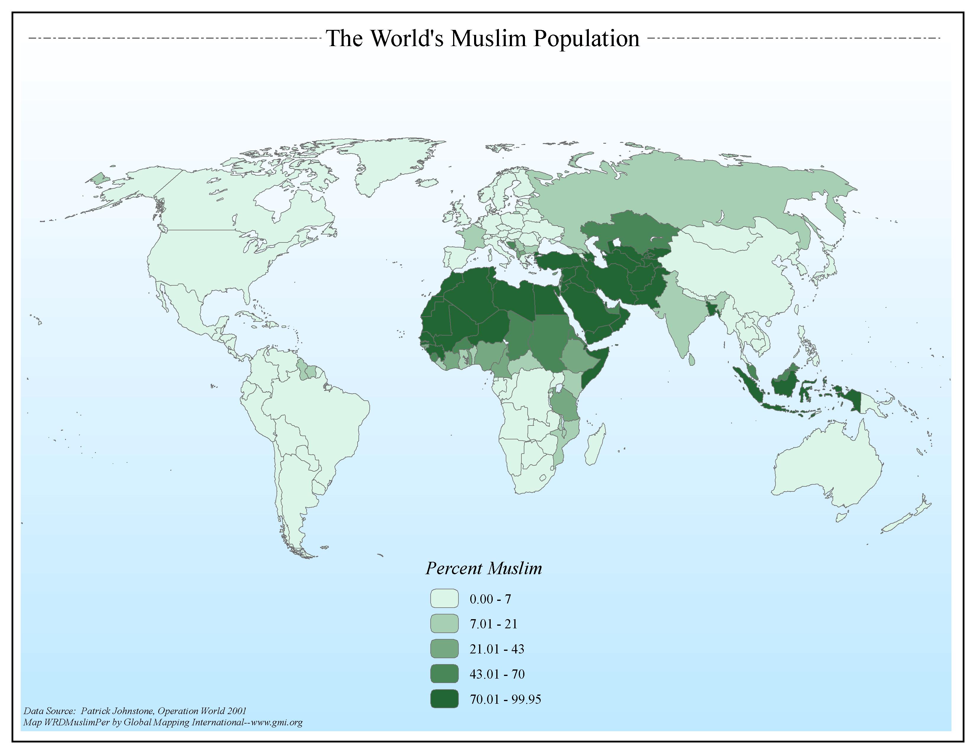 The World's Muslim Population (by percent)