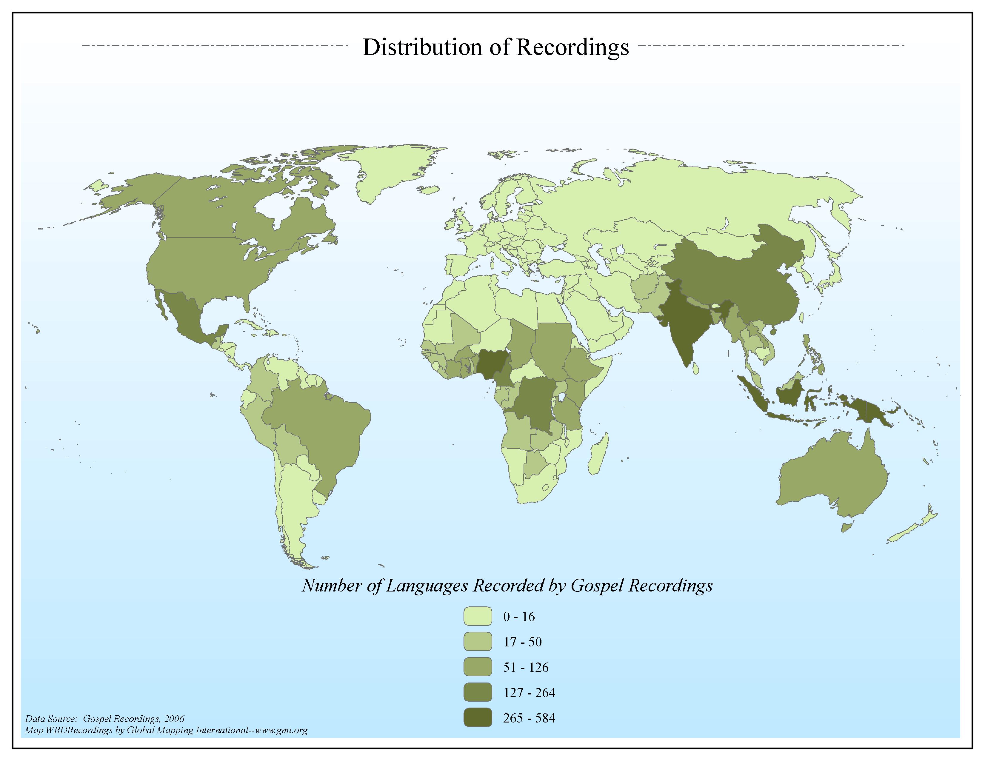 Distribution of Recordings - Click Image to Close