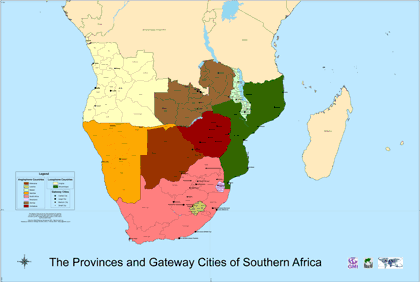 The Provinces and Gateway Cities of Southern Africa - Click Image to Close