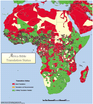 Africa Bible Translation Status - Click Image to Close