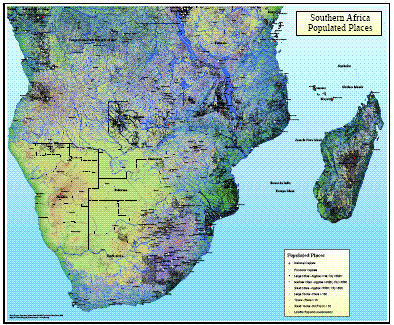 Southern Africa Populated Places - Click Image to Close