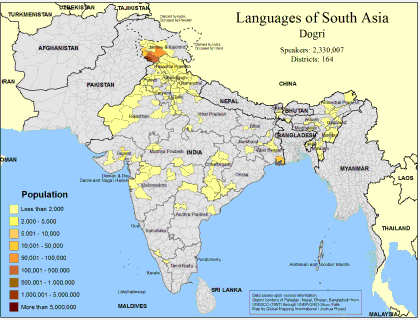 Languages of South Asia- Dogri - Click Image to Close