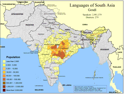Languages of South Asia- Gondi - Click Image to Close