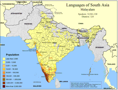 Languages of South Asia- Malayalam - Click Image to Close