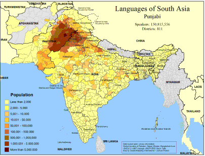 Languages of South Asia- Punjabi - Click Image to Close