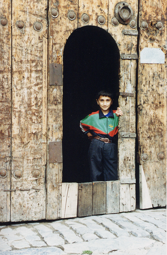 Boy In Doorway / Azerbaijan / Azeri - Click Image to Close