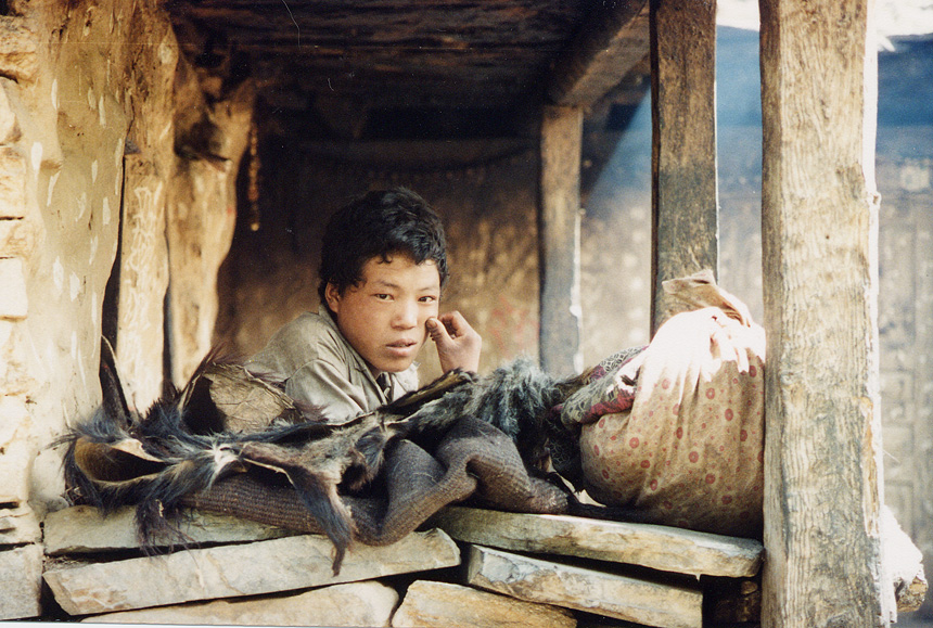 A Young Man In A Barrack / Nepal / Dolpo - Click Image to Close