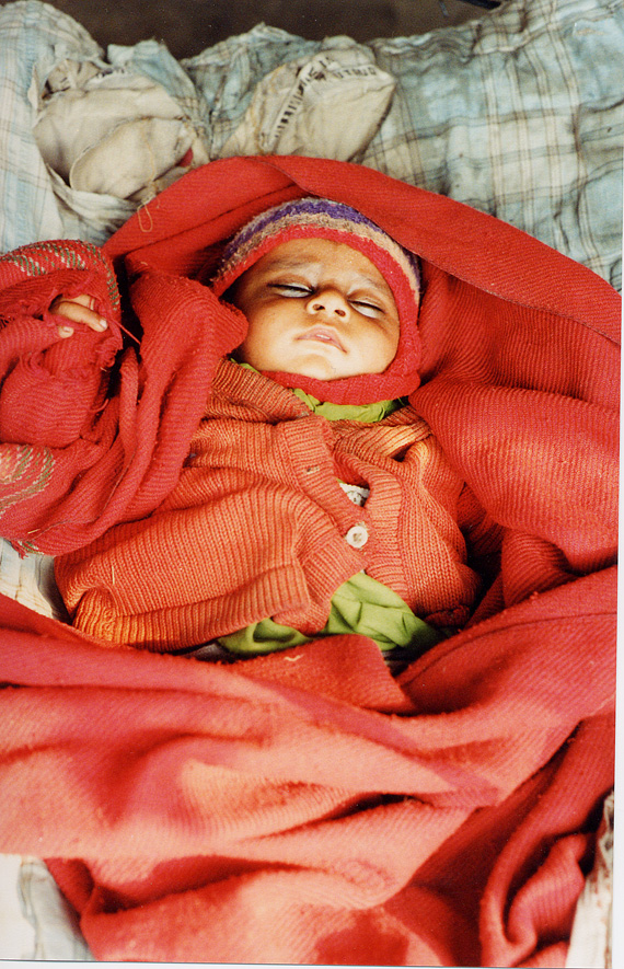 Small Baby Wrapped In Blankets / Nepal / Nepali - Click Image to Close