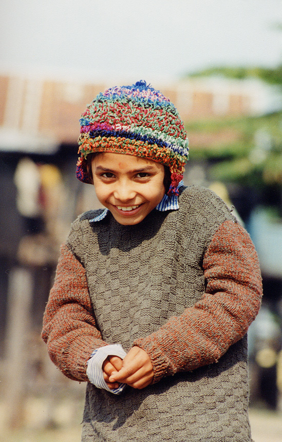 Young Boy Smiling Shyly, Western Region / Nepal - Click Image to Close