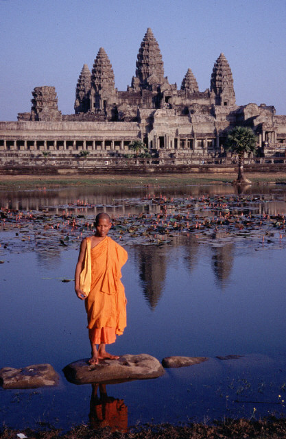 Monk And Temple / Cambodia - Click Image to Close