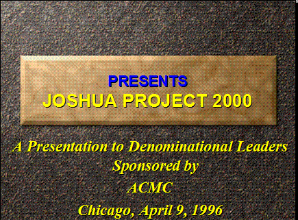 Joshua Project 2000 - Denominational Leaders Summit