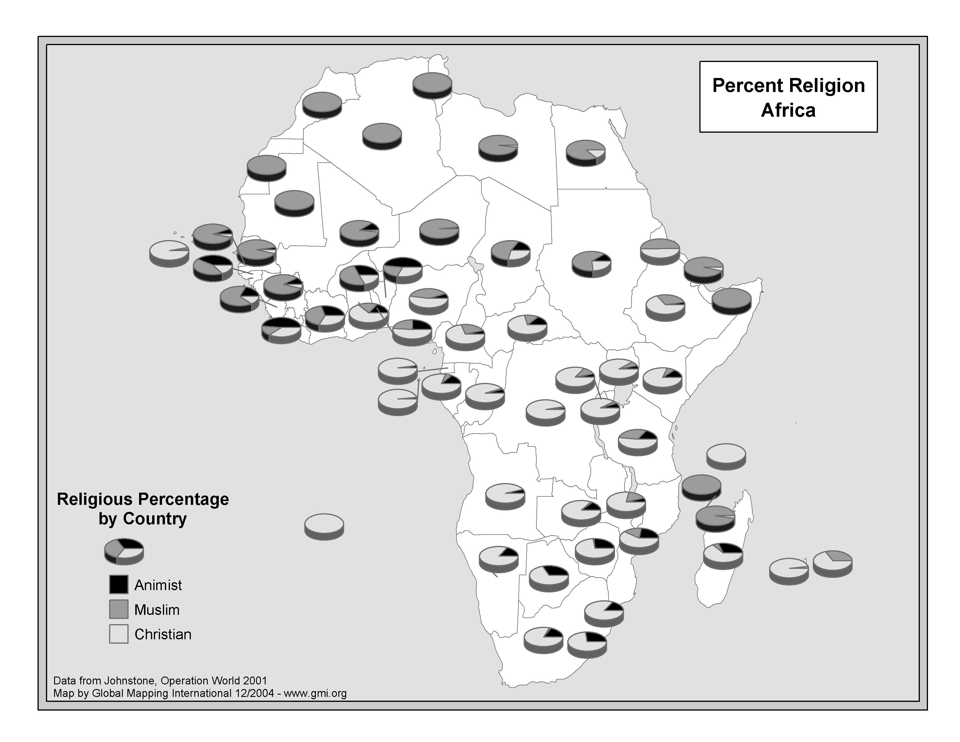 Percent Religion Africa - Click Image to Close