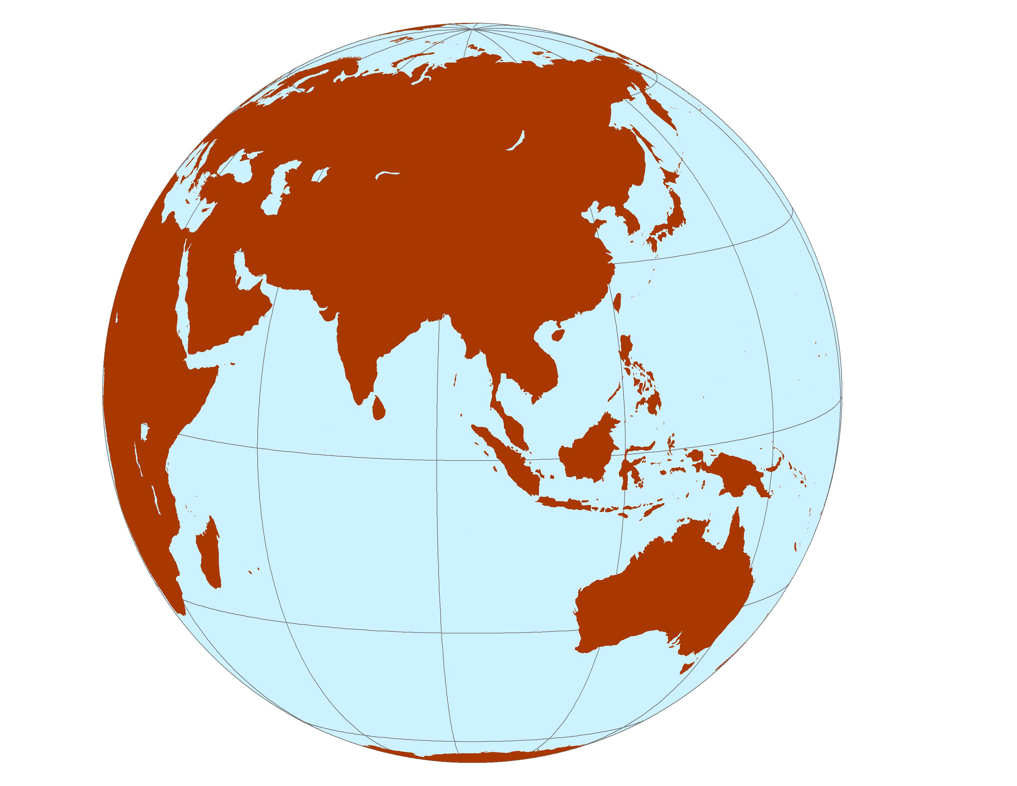 View of Asia on a Globe