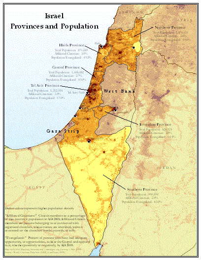 Israel Provinces and Population