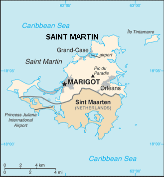 Saint Martin map (World Factbook, modified) - Click Image to Close
