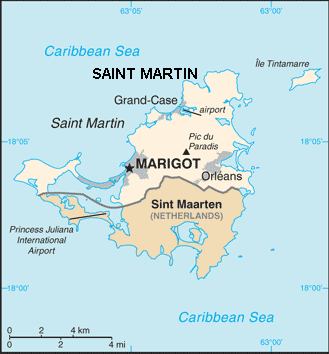 (image for) Saint Martin map (World Factbook, modified)