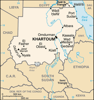 Sudan 2017 map (World Factbook)